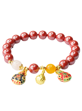 朱砂手串帝王砂吞金兽手链宫廷风首饰复古风男女士吉祥纳福礼物