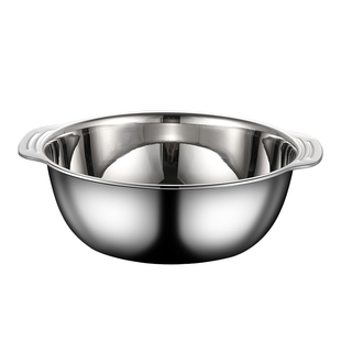 304食品级不锈钢双耳汤盆加厚电磁炉家用厨房火锅盆洗菜淘米筛盆