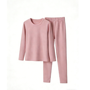 儿童德绒秋衣秋裤套装中大童秋冬加绒保暖内衣纯色新款家居服睡衣