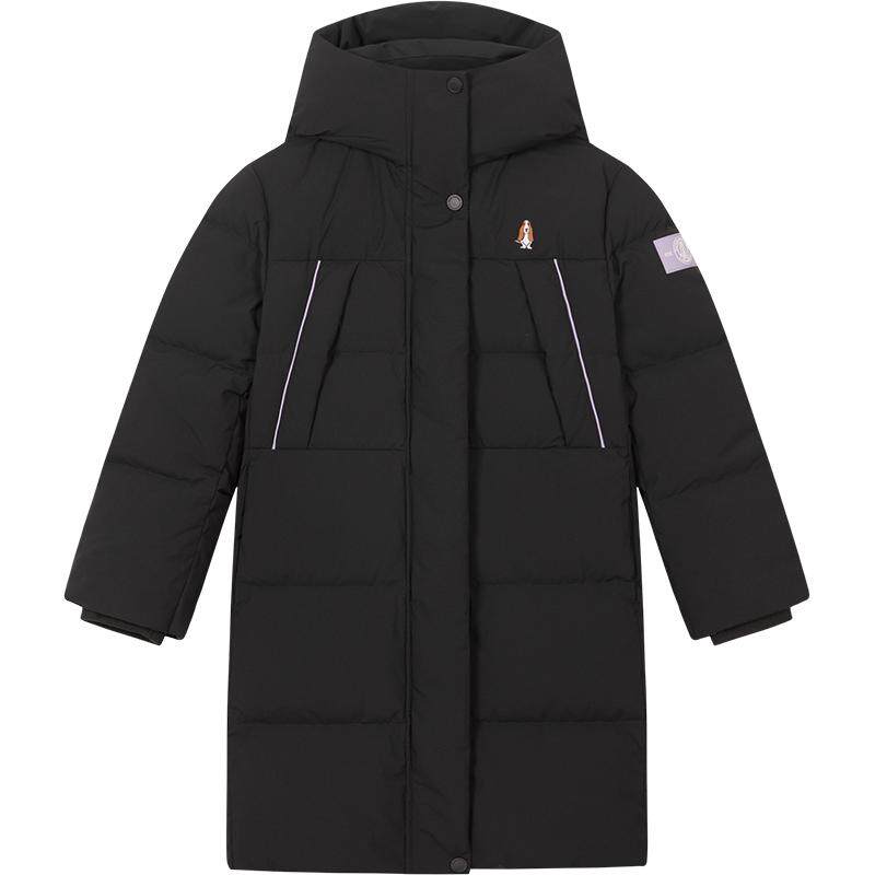 暇步士女童羽绒服大童三防长外套