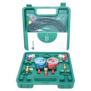 鸿森冷媒 加液双套装迷你加氟压力表/雪种冷媒表/汽车空调加氟表