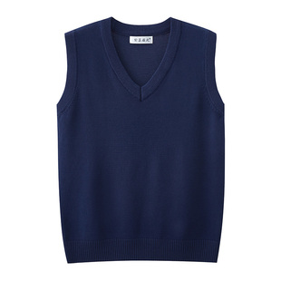 男女工作服刺绣logo针织马甲无袖背心内搭v领定制团体工作服上衣