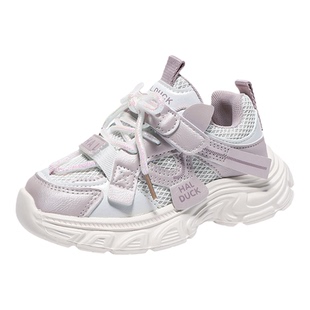 小黄鸭女童鞋子春秋款2026新款透气网面儿童老爹鞋潮牌女孩运动鞋