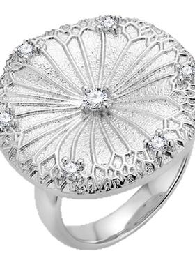 YUAN FIELD 2025秋季新款精致穿心草戒指女时尚小众设计轻奢戒指