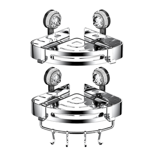 浴室吸盘置物架卫生间免打孔壁挂墙上三角收纳架子厕所洗漱台神器