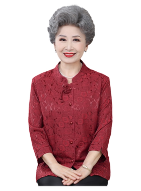 婚礼装中老年衬衣女奶奶夏装衬衫