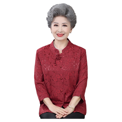 婚礼装中老年衬衣女奶奶夏装衬衫