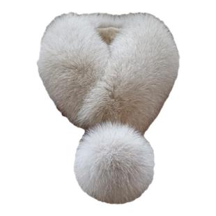 韩版狐狸毛围巾女冬季百搭大毛球保暖双面真毛毛领皮草獭兔毛围脖