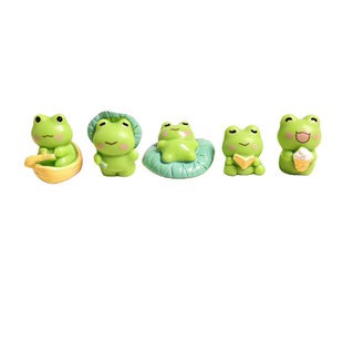 无聊了可爱迷你池塘小青蛙办公室工位桌面小摆件电脑显示屏装饰品