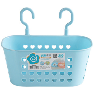 厨房挂篮置物架 挂钩沥水篮小收纳篮 卫生间置物篮浴室塑料长方形