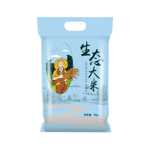 5kg装大米袋真空包装袋透明塑料袋带提手袋10斤装食品袋子可定制