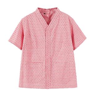 艾灸服纯棉前后开扣采耳服按摩服开衫针灸理疗服开背长款中医美容