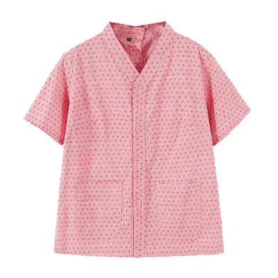 艾灸服纯棉前后开扣采耳服按摩服开衫针灸理疗服开背长款中医美容