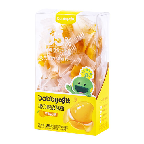 Dobby哆比果C完熟果汁软糖103g芒果水蜜桃葡萄剥皮爆浆夹心软糖