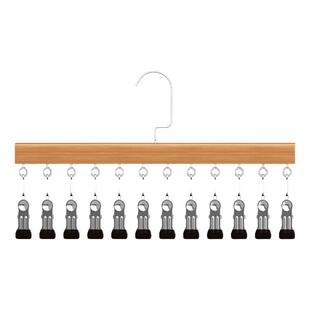 实木裤夹子家用无痕不锈钢多功能带夹子衣柜裙子裤子衣架收纳神器