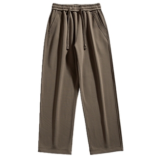 男士奥粒绒加绒休闲裤男款重磅2025新款冬卫裤卡其色裤子直筒长裤