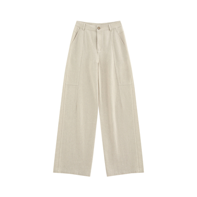 立体分割显瘦直筒拖地裤