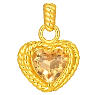 潮宏基至简18k金石榴石水晶橄榄石生辰石挂坠彩金吊坠颈饰ins礼物