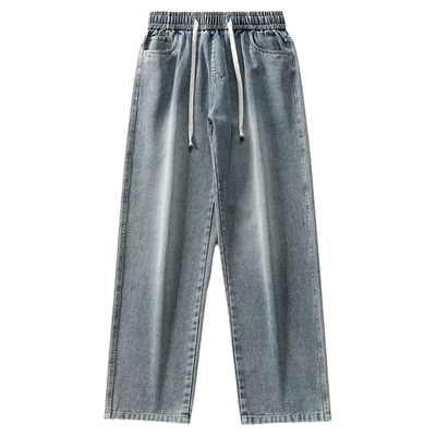 加绒休闲男裤高个秋冬季复古直简