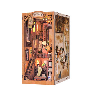 CuteBee墨韵书斋书立diy小屋拼装微缩手工房子模型屋拼图生日礼物