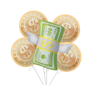 生日派对装饰拍照道具玩具汽球美元美钞金钱币卡通造型卡通大气球