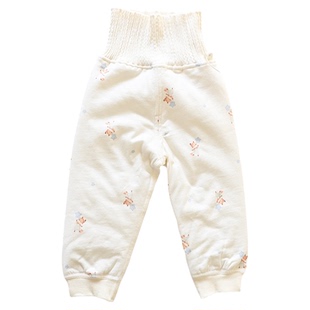 婴儿夹棉保暖长裤男女儿童两用裆纯棉高腰护肚裤子宝宝薄棉裤秋冬