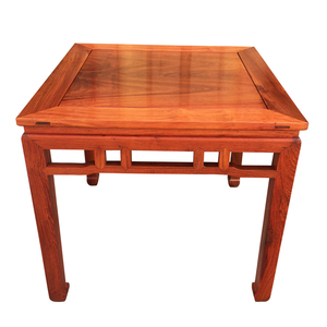 一块独板红木家具缅甸花梨木餐桌 实木四方台 大果紫檀红木八仙桌