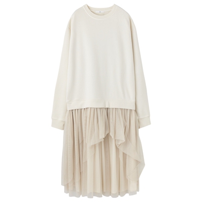 sly甜美日系风拼接卫衣连衣裙