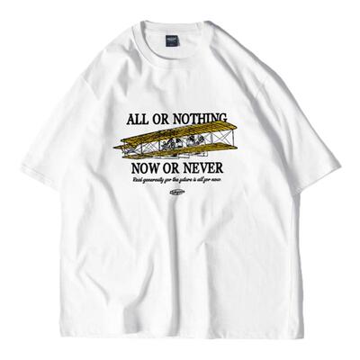 飞行器潮流圆领短袖印花T恤