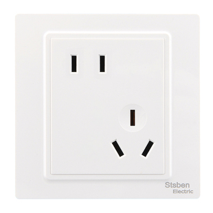 墙壁开关插座面板86型暗装工程款大功率16A三孔插座一开五孔插座