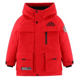 雪中飞KIDS童装儿童羽绒服男童加厚中大童工装女童中长款冬装外套