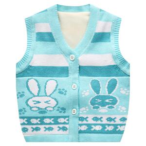 新生婴儿毛衣加绒马夹秋冬宝宝加厚保暖羊毛背心男女儿童纯棉马甲