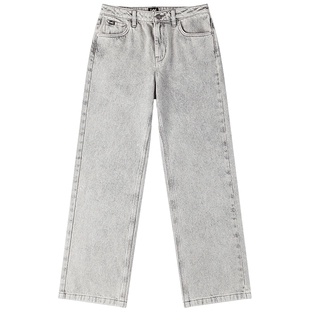 【张凌赫代言】Lee26春夏新品五袋款429直筒牛仔裤浅灰色女潮流