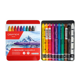 瑞士卡达水溶蜡笔套装 艺术家CARAN DACHE 10/15/30/40色84色铁盒