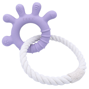 QZee高耐咬拔河洁齿狗玩具磨牙棒zeex结绳环小中大型犬漏食球解闷