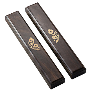 红木镶铜镇尺仿古黄铜镇纸拼色黑檀木摆件文房四宝书法书画镇纸