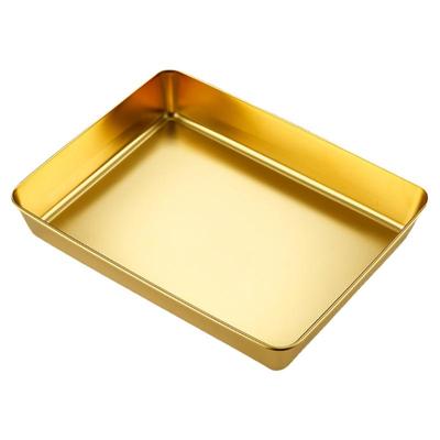 厨美斯方形不锈钢商用金色烧烤盘