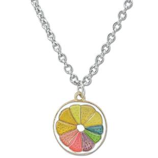 H Like原创嘻哈设计项链情侣衣服配饰时尚女夏季彩色柠檬吊坠男潮