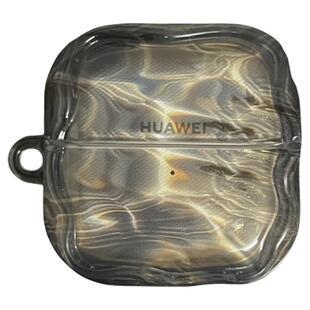 ins风水波纹适用HUAWEIfreebuds5/5i华为5保护套freeclip2新款buds6/6i透明蓝牙耳机壳clip1硬壳保护套高级感