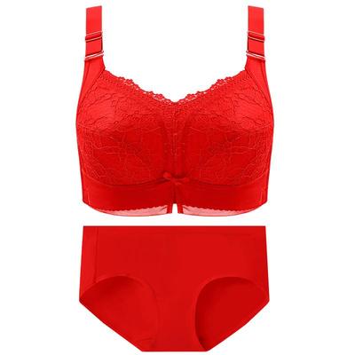 月色无钢圈聚拢侧收本命年红内衣