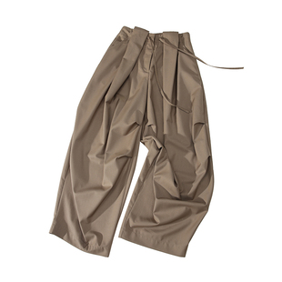SINGLE MOMENT 25SS西裤阔腿伞兵裤抗皱垂感宽松设计休闲裤长裤女