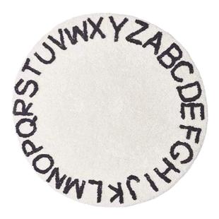 Texdream态度 卡通北欧风儿童房地毯英文字母圆形爬爬垫防滑地垫