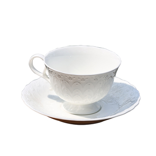 日本进口Narumi鸣海Silky White纯白骨瓷咖啡杯碟红茶杯碟礼盒装