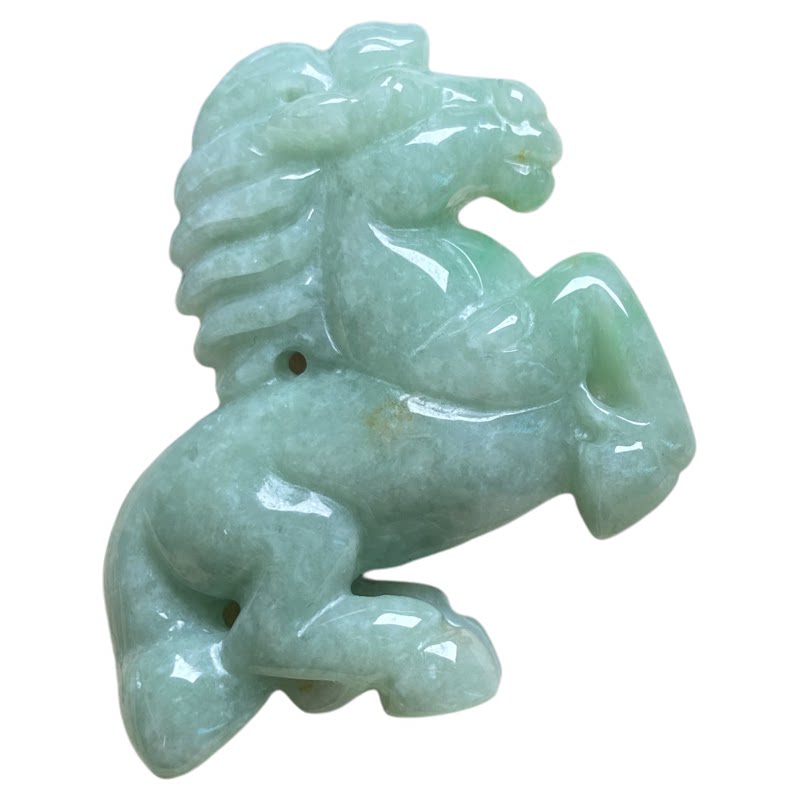 隆慈缘A货缅甸阳绿糯种马吊坠