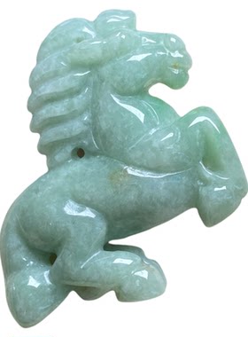 隆慈缘A货缅甸阳绿糯种马吊坠