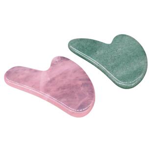 如鸿天然粉晶原石摆件刮痧板片状东陵玉绿色石头按摩男女款礼物