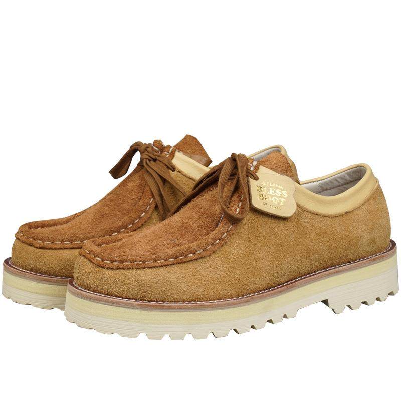 BLESS SHOE WALLABEE春夏新品低帮厚底袋鼠鞋真皮拼色休闲工装靴