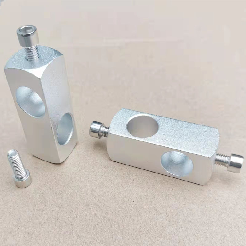 顶丝型光轴十字连接件固定夹锁紧固定块铝合金圆柱连接件支架支座