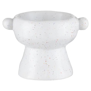 宠物陶瓷碗日式猫碗高脚猫粮碗水碗宠物碗防颈椎病猫食盆防翻平口