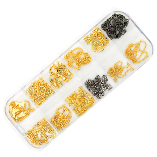 美甲金属链条金银包边流苏小钢珠麻花链子链铆钉饰品朋克风细珠链